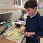 Ollie chopping veg
