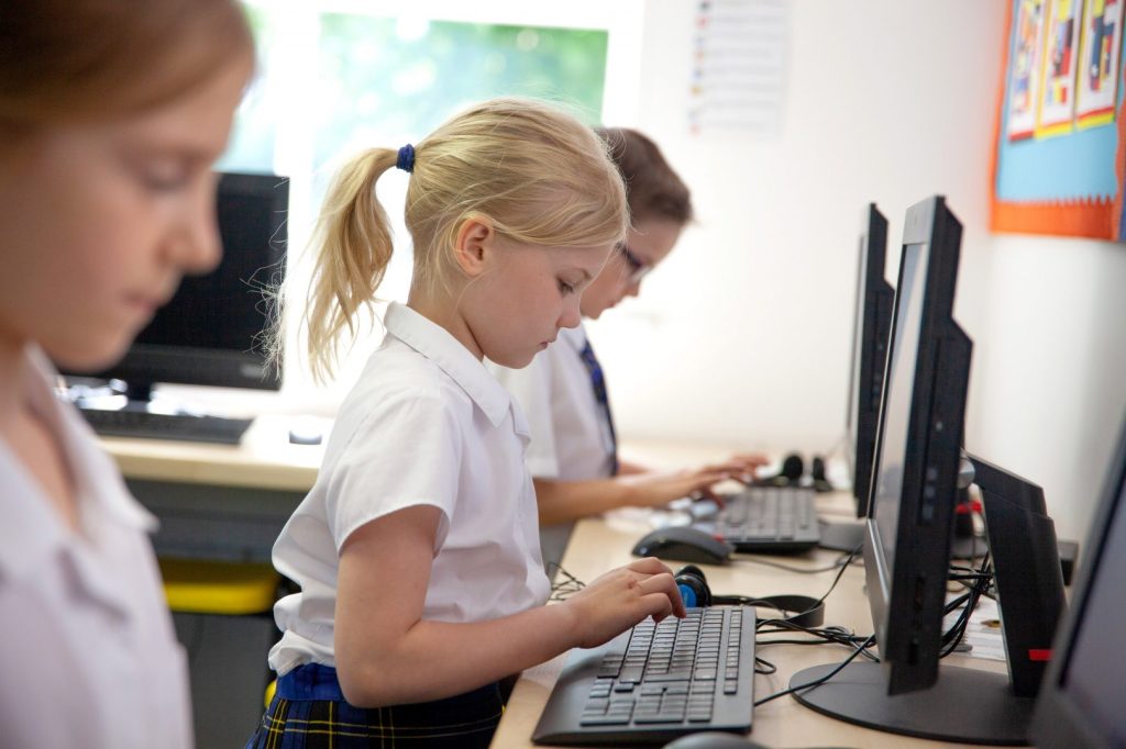 Pupils at computers