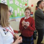 Science Prefect Sophie interviewing Sian